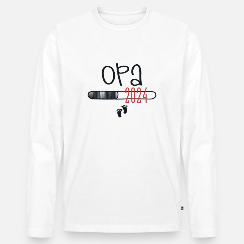 Opa 2024 - OPA - Männer Premium Bio Langarmshirt - Weiß