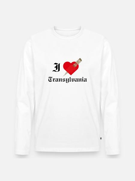 Ich liebe Siebenbürgen - Männer Premium Bio Langarmshirt - Weiß