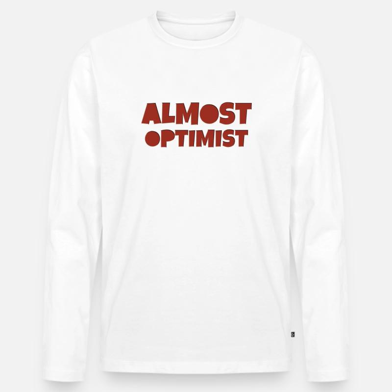 almost optimist - Männer Premium Bio Langarmshirt - Weiß