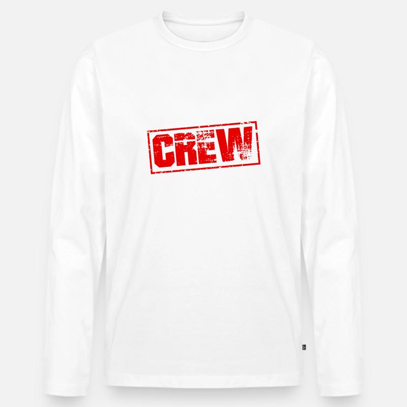 crew - Männer Premium Bio Langarmshirt - Weiß