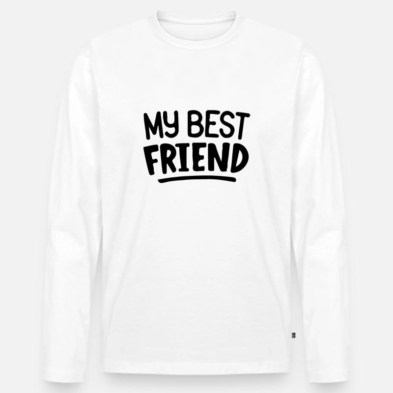 Beste Freunde - Männer Premium Bio Langarmshirt - Weiß