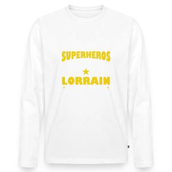 Lorrain cadeau drôle région Lorraine - T-shirt manches longues Premium bio Homme - blanc - Devant - Nico (187cm)