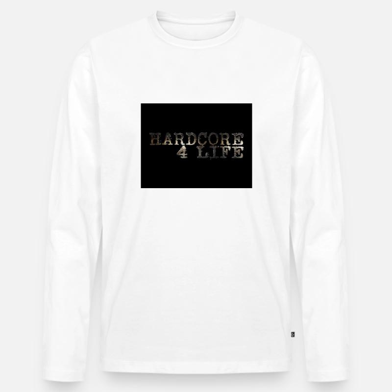 Hardcore Design - Männer Premium Bio Langarmshirt - Weiß