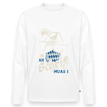 Grantler An Scheiss muas i, Festzelt, Bier & Gaudi - Männer Premium Bio Langarmshirt - Weiß - Vorne - Nico (187cm)