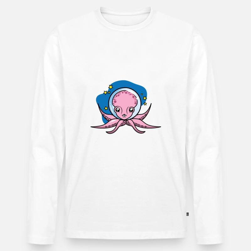 Raum Astronaut Octopus - Männer Premium Bio Langarmshirt - Weiß