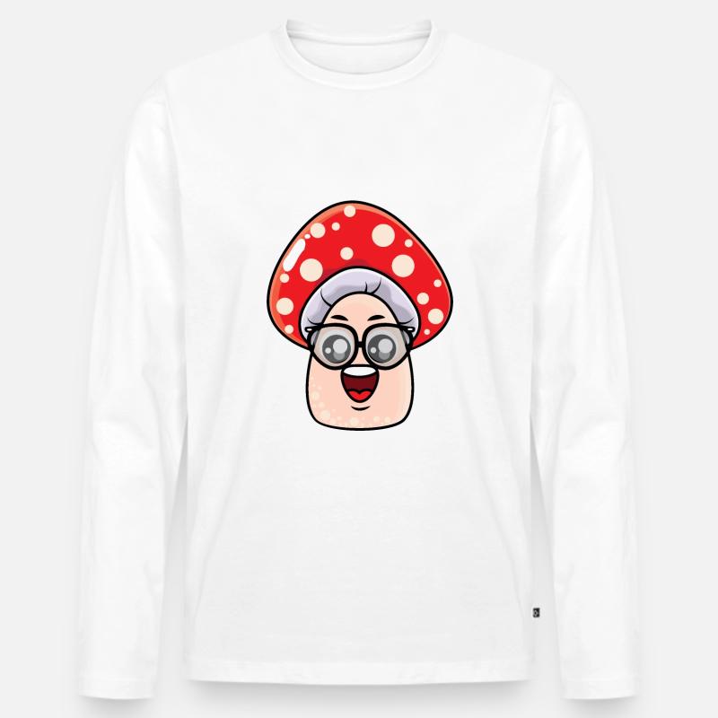 Aussenseiter-Pilz-Cartoon - Männer Premium Bio Langarmshirt - Weiß