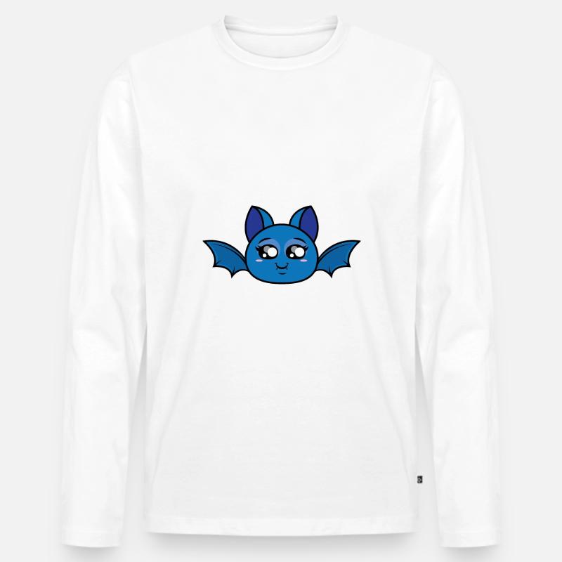 Blaue Schläger-Karikatur - Männer Premium Bio Langarmshirt - Weiß