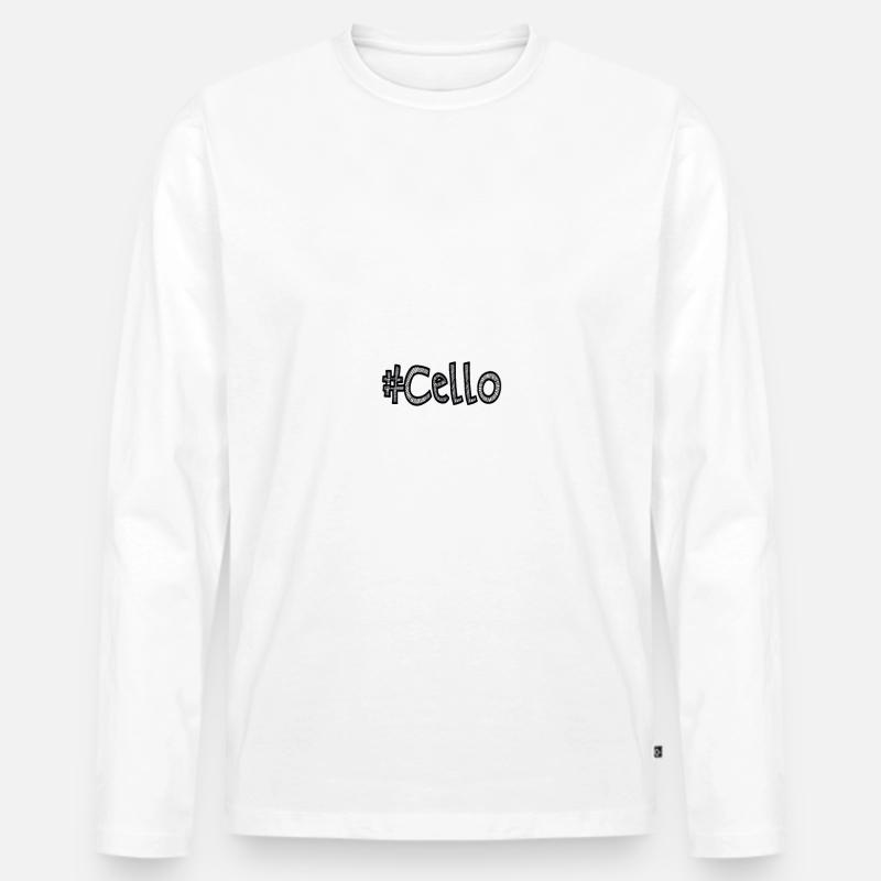 #Cello - Männer Premium Bio Langarmshirt - Weiß