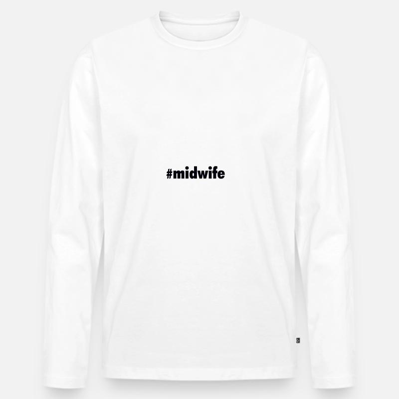 Hebamme - Männer Premium Bio Langarmshirt - Weiß