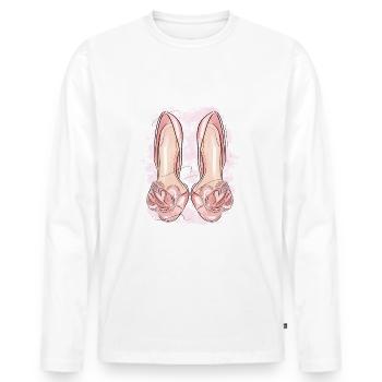 Talons hauts stylés - T-shirt manches longues Premium bio Homme - blanc - Devant - Nico (187cm)