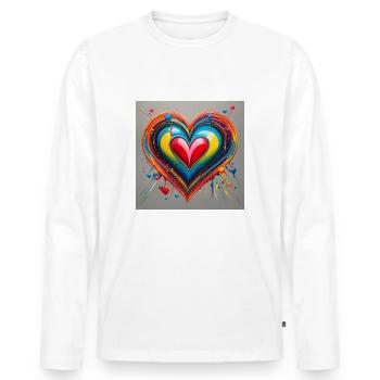 A Radiant Heart - Men's Premium Organic Long Sleeve Shirt - white - Front - Nico (187cm)