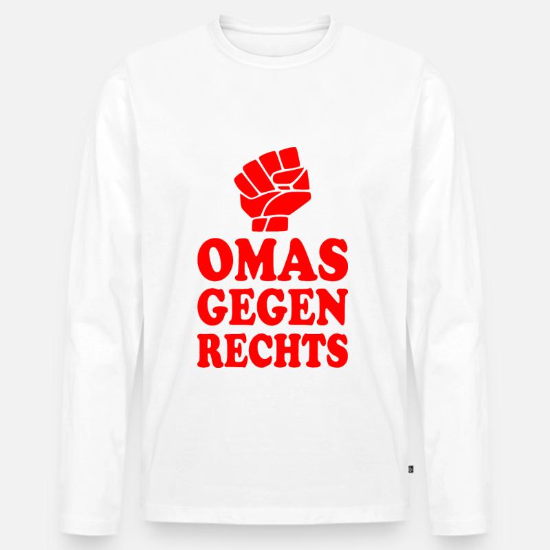 Omas gegen rechts - Männer Premium Bio Langarmshirt - Weiß