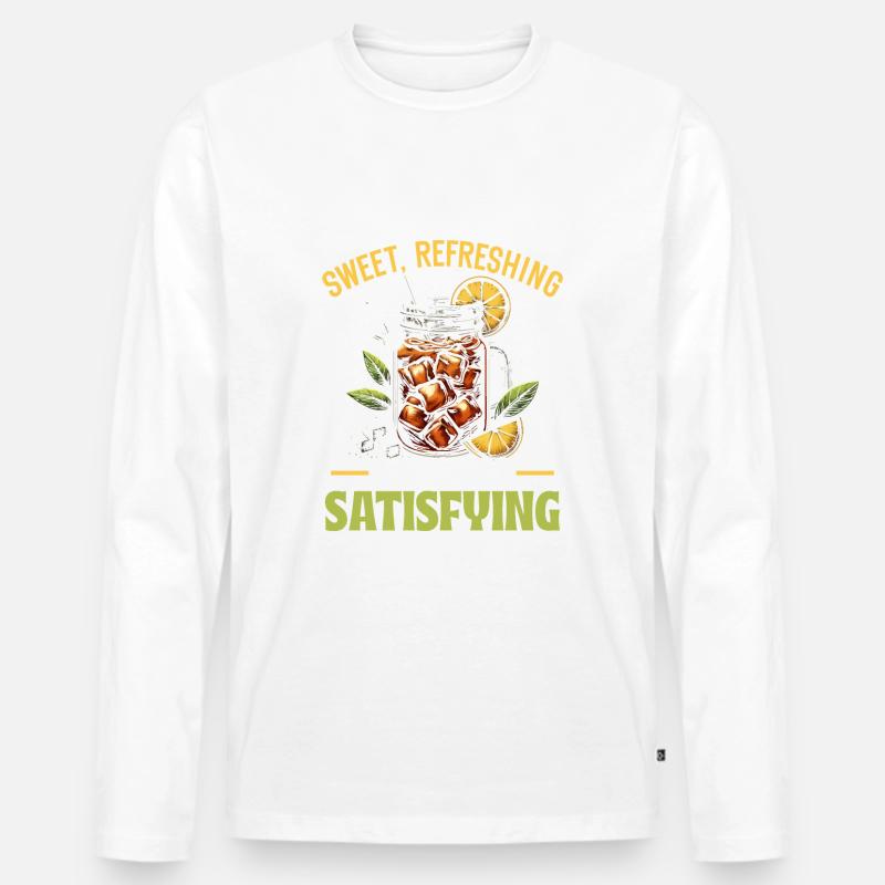 Süße Teetrinkerin Tee - Männer Premium Bio Langarmshirt - Weiß