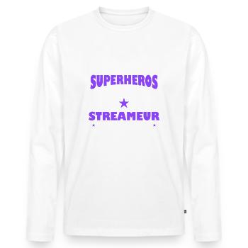 Streameur cadeau drôle région streaming twitch - T-shirt manches longues Premium bio Homme - blanc - Devant - Nico (187cm)