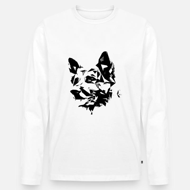 Schäferhund - Männer Premium Bio Langarmshirt - Weiß