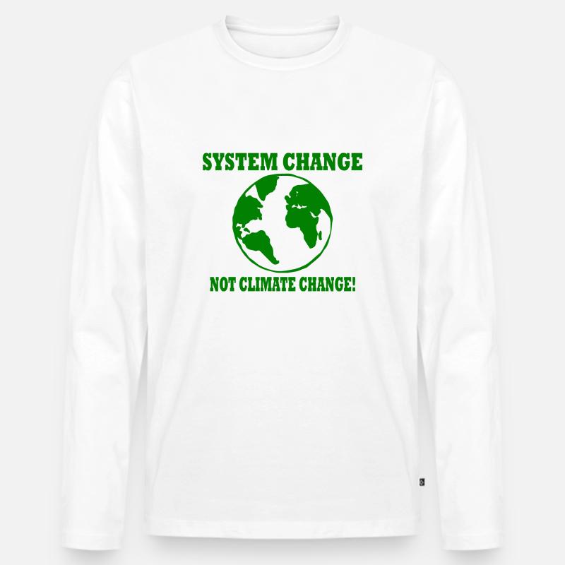system change not climate change - Männer Premium Bio Langarmshirt - Weiß