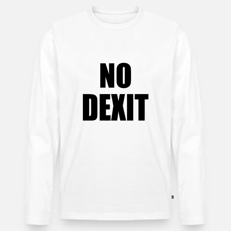 No dexit - Männer Premium Bio Langarmshirt - Weiß