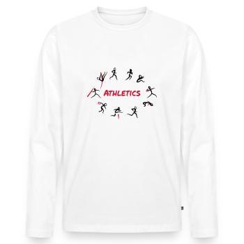 Athletics, Track and Field, Decathlon - T-shirt manches longues Premium bio Homme - blanc - Devant - Nico (187cm)