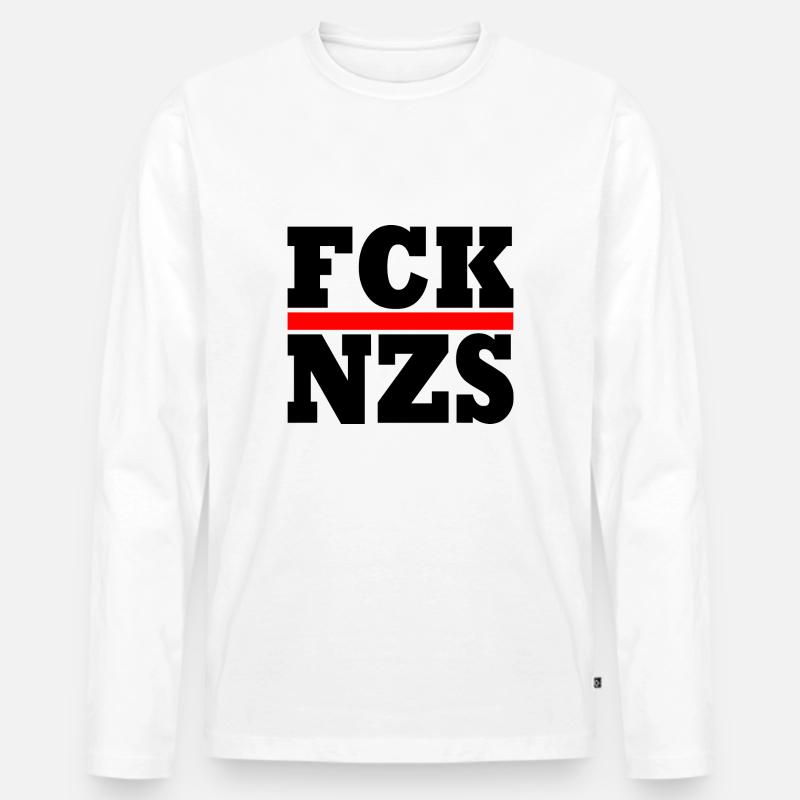 fck nzs - Männer Premium Bio Langarmshirt - Weiß