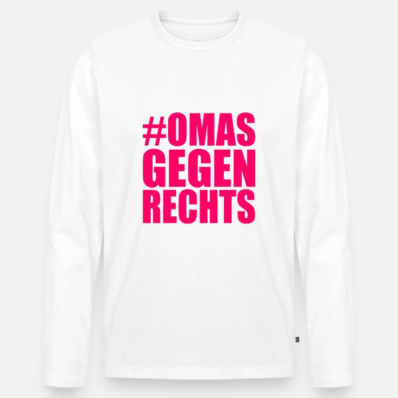 omas gegen rechts - Männer Premium Bio Langarmshirt - Weiß