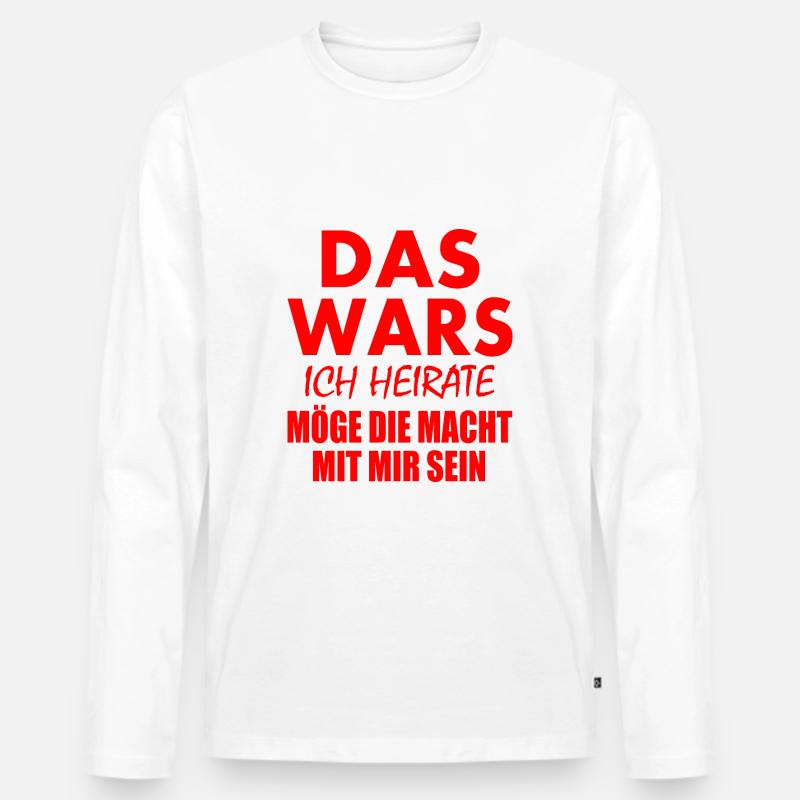 Das wars ich heirate - Männer Premium Bio Langarmshirt - Weiß