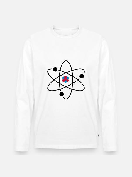 Atom 3farbig - Männer Premium Bio Langarmshirt - Weiß
