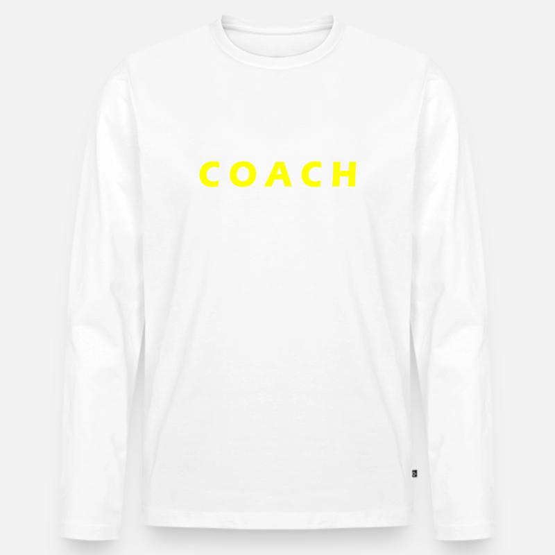 COACH - Männer Premium Bio Langarmshirt - Weiß