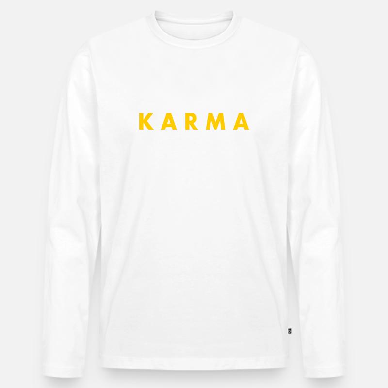 Karma - Männer Premium Bio Langarmshirt - Weiß