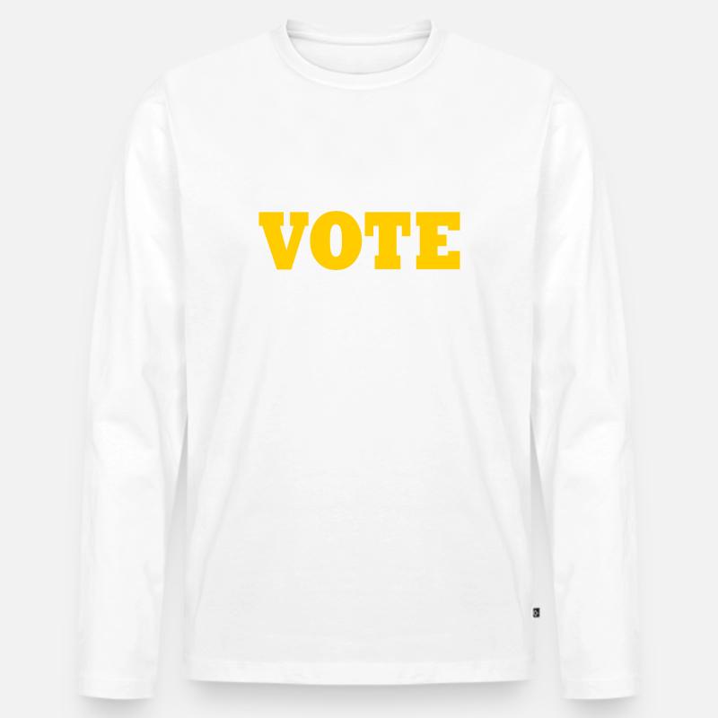 Vote - Männer Premium Bio Langarmshirt - Weiß