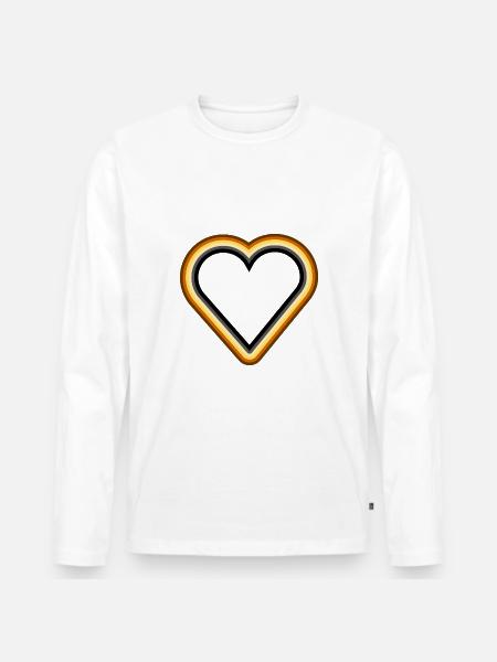 Bear Heart oultine - Men's Premium Organic Long Sleeve Shirt - white
