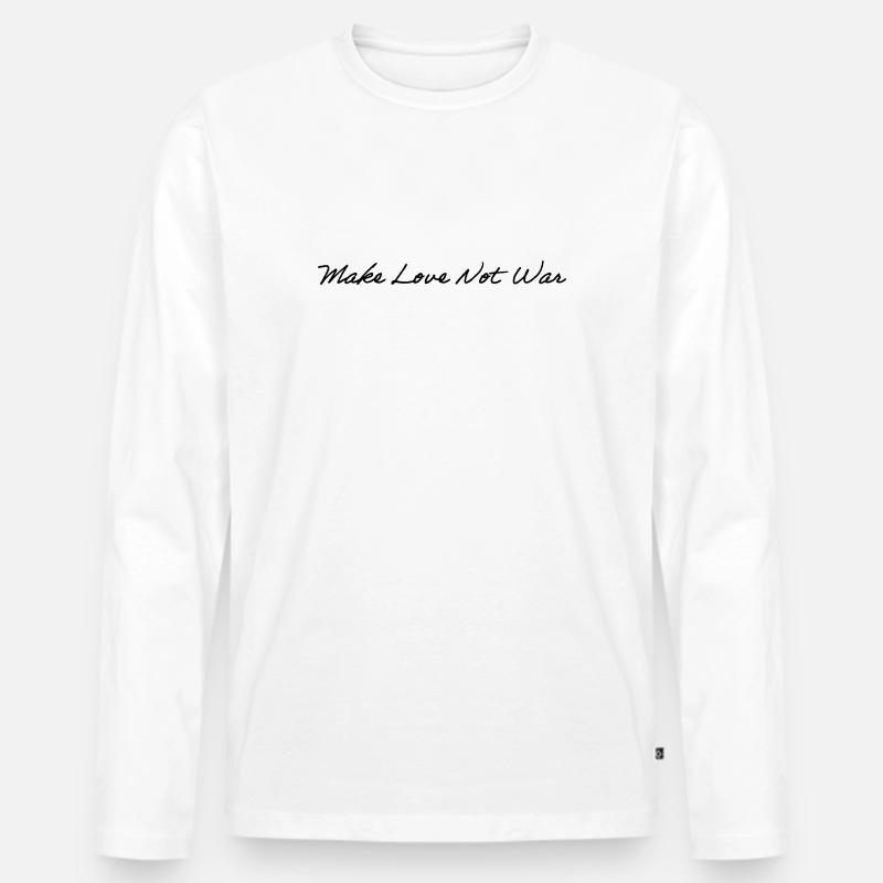 Make Love Not War - Männer Premium Bio Langarmshirt - Weiß