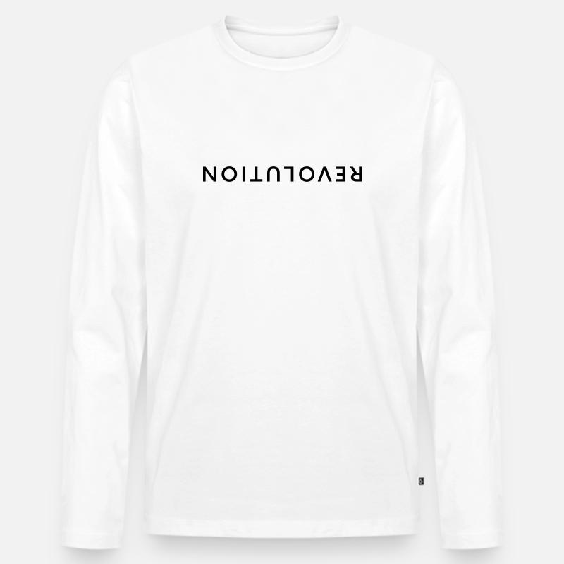Revolution - Männer Premium Bio Langarmshirt - Weiß