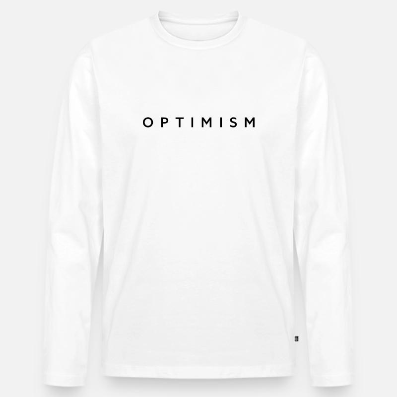 Optimism - Männer Premium Bio Langarmshirt - Weiß