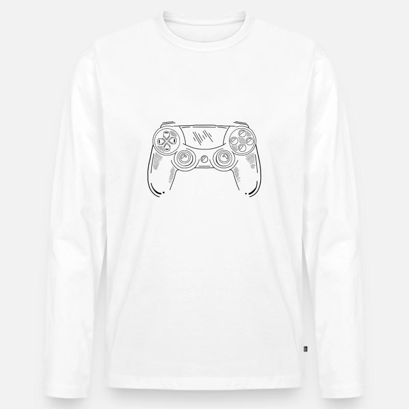 Controller - Männer Premium Bio Langarmshirt - Weiß