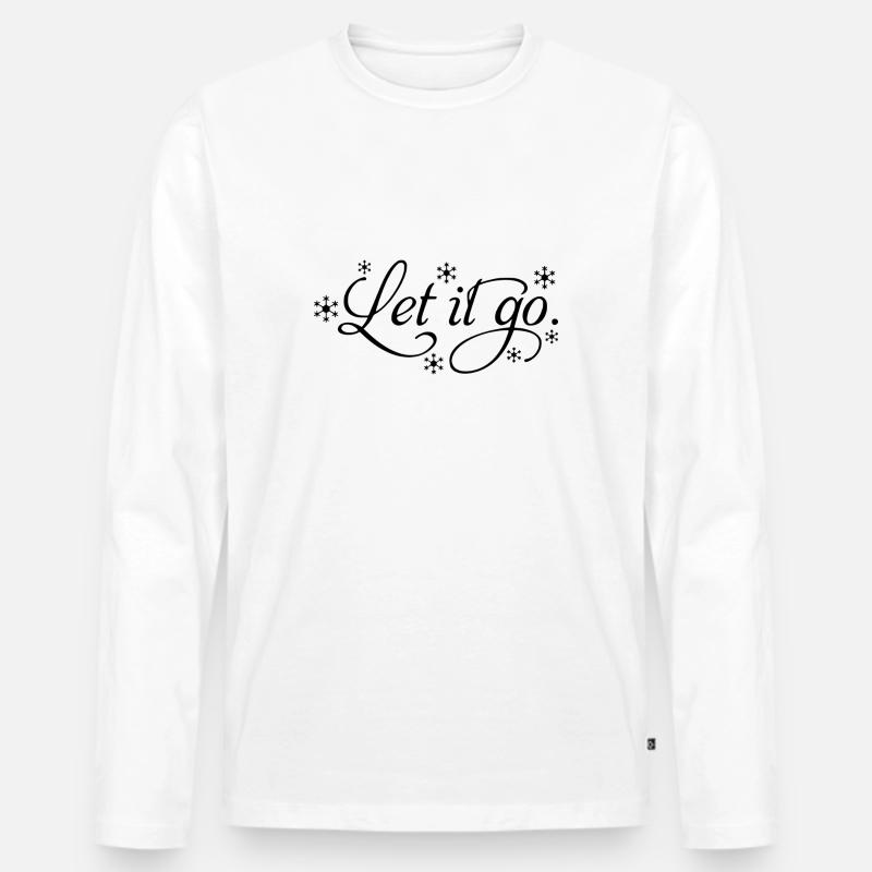 Let it go mit Schneeflocken - Männer Premium Bio Langarmshirt - Weiß