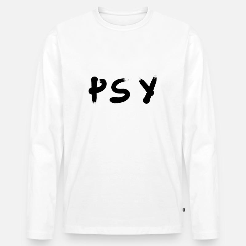 Psy - Männer Premium Bio Langarmshirt - Weiß