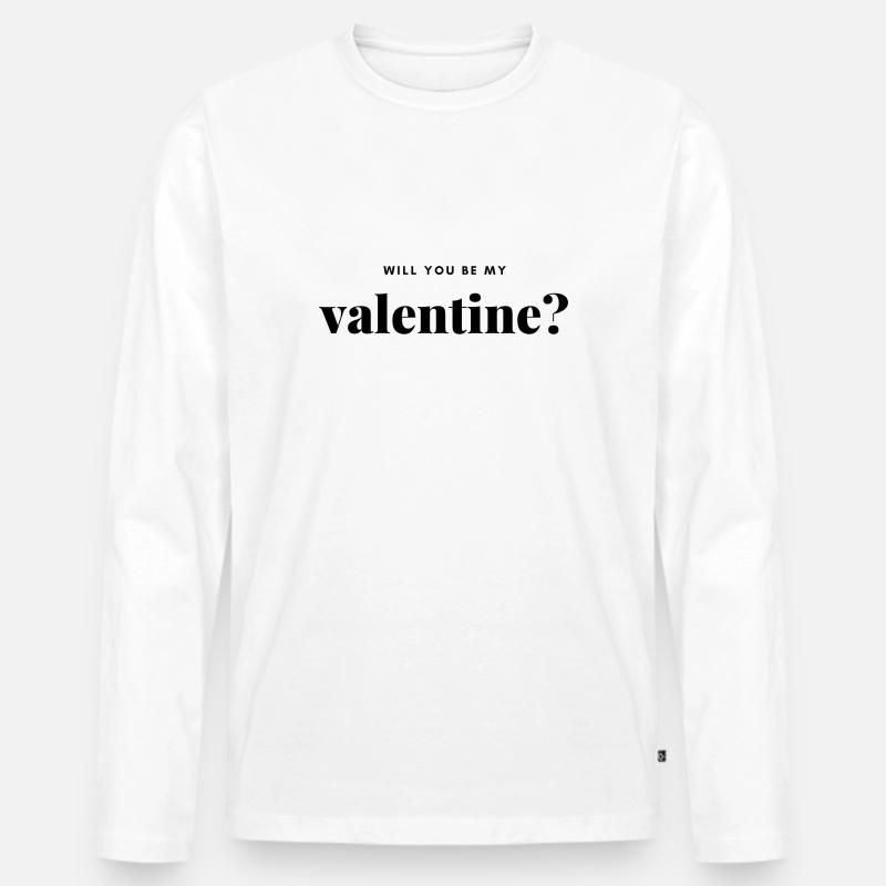 Valentinstag - Männer Premium Bio Langarmshirt - Weiß