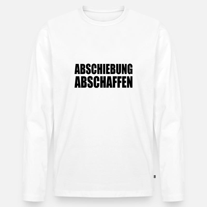 abschiebung abschaffen - Männer Premium Bio Langarmshirt - Weiß