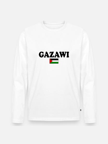 Gazawi gaza - Männer Premium Bio Langarmshirt - Weiß