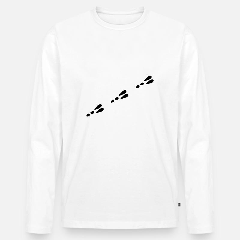 Spur eines Hasen - Männer Premium Bio Langarmshirt - Weiß