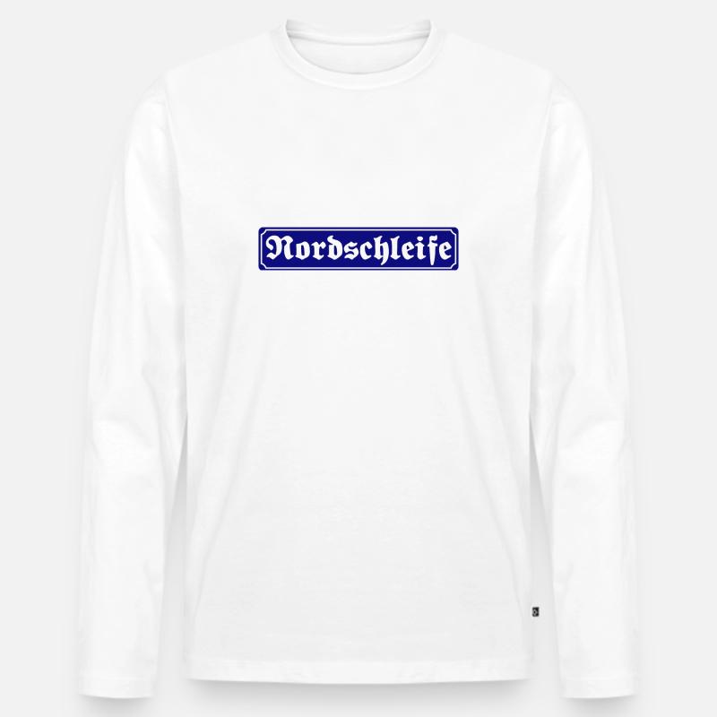 Nordschleife - Männer Premium Bio Langarmshirt - Weiß