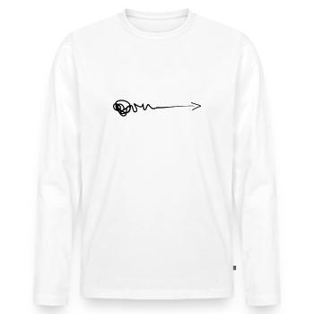 Les griffonnages deviennent une flèche - T-shirt manches longues Premium bio Homme - blanc - Devant - Nico (187cm)
