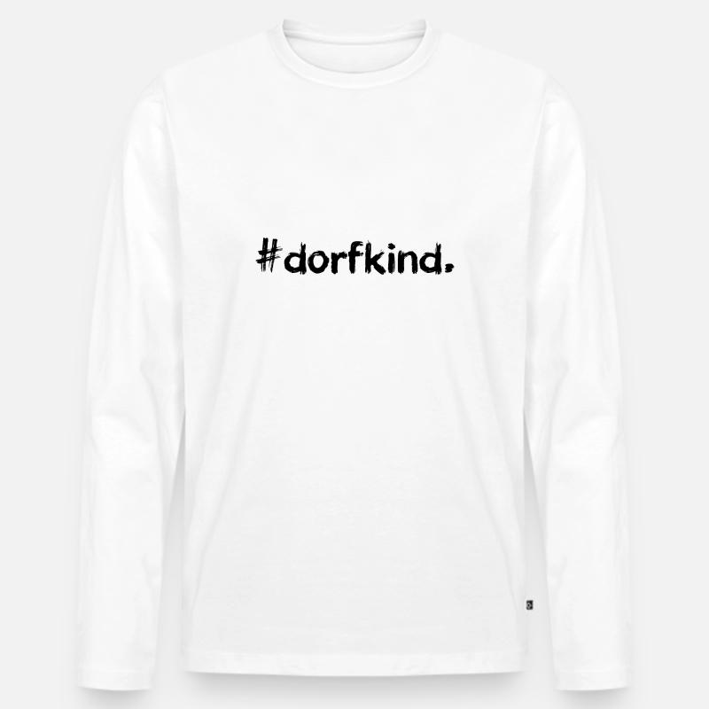 #dorfkind. schwarz - Männer Premium Bio Langarmshirt - Weiß