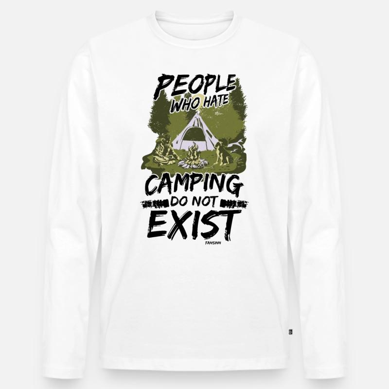 Camping - Männer Premium Bio Langarmshirt - Weiß