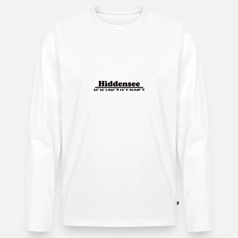 Hiddensee - Männer Premium Bio Langarmshirt - Weiß
