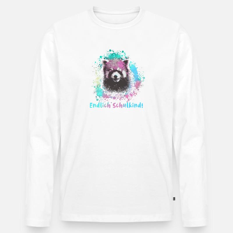Roter panda ,Malerei,pandabär, endlich schulkind - Männer Premium Bio Langarmshirt - Weiß