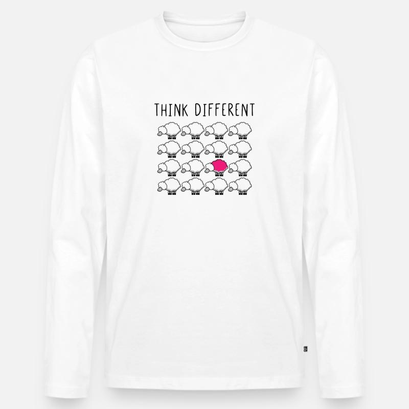 Think Different - Männer Premium Bio Langarmshirt - Weiß