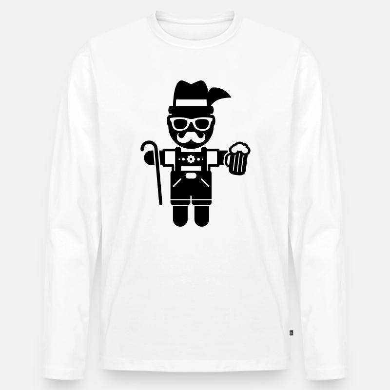 mann bier - Männer Premium Bio Langarmshirt - Weiß
