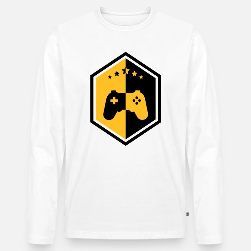 Gamer / Gaming - Männer Premium Bio Langarmshirt - Weiß
