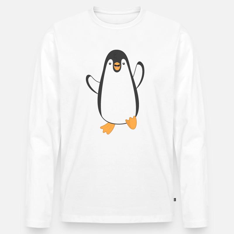 Pinguin Pinguine - Männer Premium Bio Langarmshirt - Weiß